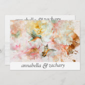 *~* Floral Hummingbird FOTO QR UAWG AR26 WEDDING Einladung (Vorne/Hinten)