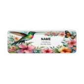 "Floral Hummingbird Personalisiert Name Tag". (Vorne)