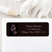 Floral Hummingbird Return Address Label (Insitu)