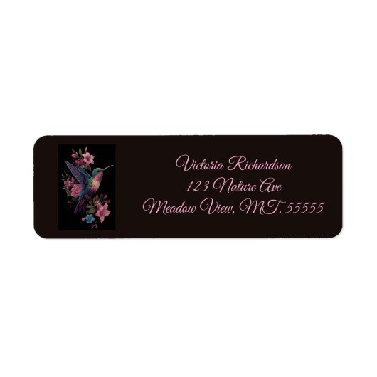 Floral Hummingbird Return Address Label (Vorne)