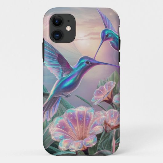 Floral Hummingbirds Case-Mate iPhone Hülle (Rückseite)