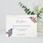 Floral Hummingbirds Empfang Card Begleitkarte (Stehend Vorderseite)