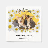 Floral Hund Katze Foto Hund Lover Hochzeit Custom Serviette (Vorderseite)