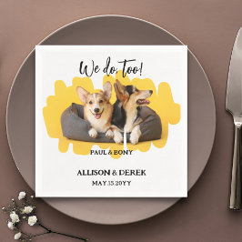 Floral Hund Katze Foto Hund Lover Hochzeit Custom Serviette