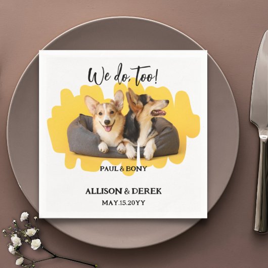 Floral Hund Katze Foto Hund Lover Hochzeit Custom Serviette