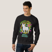 Floral Hund Peace Liebe und Französischer Bulldog Sweatshirt (Vorne ganz)