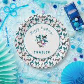 Floral Hunde Pappteller (Party)