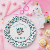 Floral Hunde Pappteller (Party)