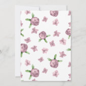 Floral Hydrangea Air Balloon Babydusche | Einladung (Rückseite)