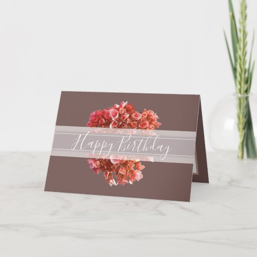 Floral Hydrangea Blume Bouquet Orange Birthday Karte (Vorderseite)