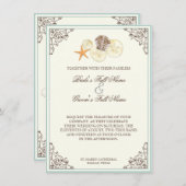 Floral Hydrangea Blume Seashell Wirbel Beach Einladung (Vorne/Hinten)