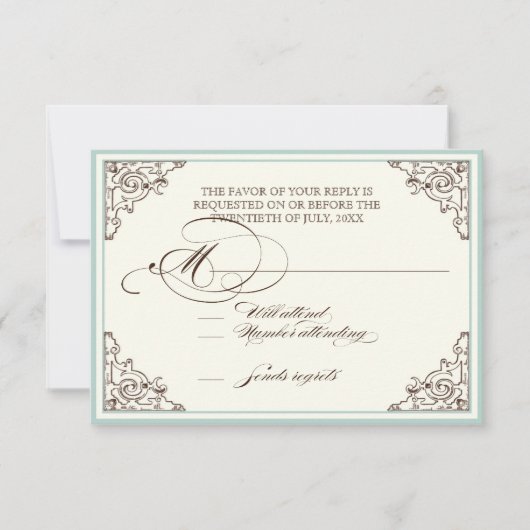 Floral Hydrangea Blume Seashell Wirbel Beach RSVP Karte (Vorderseite)