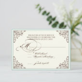 Floral Hydrangea Blume Seashell Wirbel Beach RSVP Karte (Stehend Vorderseite)