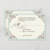 Floral Hydrangea Blume Seashell Wirbel Beach RSVP Karte (Vorne/Hinten)