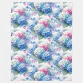 Floral Hydrangea Fleece Blanket Blue & Pink (Vorderseite)