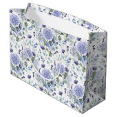 Floral Hydrangea Geschenktasche Große Geschenktüte (Rückseite Schrägansicht)