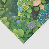 Floral Hydrangea Hat Fun Garden Decoupage Righ 146 Seidenpapier (Ausschnitt)