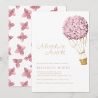 Floral Hydrangea Heißluftballon Babydusche |