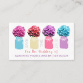 Floral Hydrangea Mason Jars, Save the Date Begleitkarte (Vorderseite)