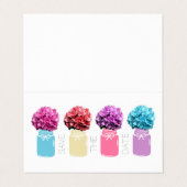 Floral Hydrangea Mason Jars Save the Date Card Visitenkarten (Außenseite Aufgefaltet)