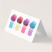Floral Hydrangea Mason Jars Save the Date Card Visitenkarten (Vorderseite)