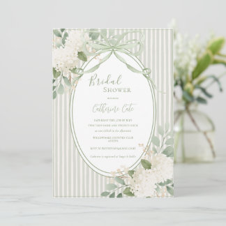Floral Hydrangeas Sage Green Whimsical Bridal  Einladung
