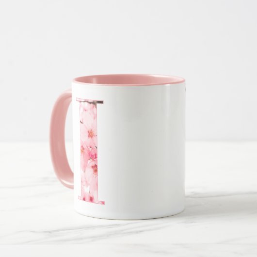 Floral I Initial Mug | Personalized Name & Traits Tasse (Vorderseite Links)