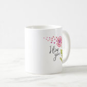 Floral I Liebe You Valentinstag Kaffeetasse (VorderseiteRechts)