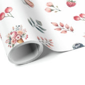 Floral Ice Cream Geburtstagsparty Geschenkpapier (Rolleneckpunkt)