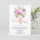 Floral ice Creme Aquarell Babydusche per Post Einladung (Stehend Vorderseite)
