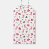 Floral Ice Skate Pink Merry Christmas Geschenkanhänger (Rückseite)