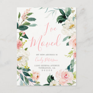 Floral ich bewegt   Meldung verschieben Postkarte