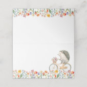 Floral Igel Baby Dusche Platzkarte (Außenseite Aufgefaltet)