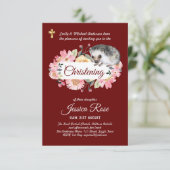Floral Igel Christening lädt zu Taufen ein (Stehend Vorderseite)