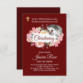 Floral Igel Christening lädt zu Taufen ein (Vorne/Hinten)