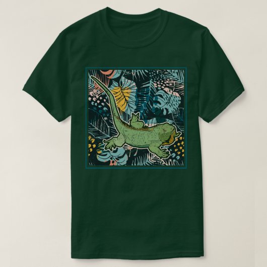 Floral Iguana T-Shirt (Design vorne)