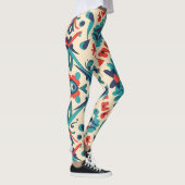 Floral Ikat Tiles Design Leggings (Rechts)