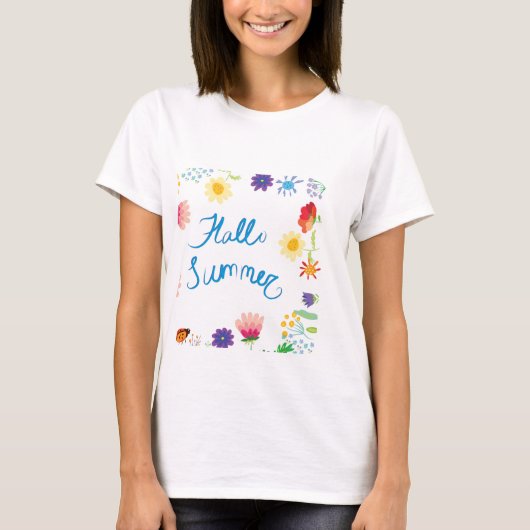 Floral Illustration hallo Summerville T-Shirt (Vorderseite)