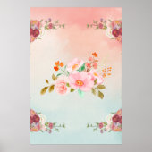 Floral Illustration Wasserfarbe Blühend Blume Poster (Vorne)