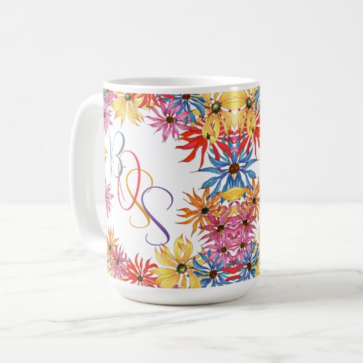 Floral Illustrierte Personalisierte Bosse Tasse (Vorderseite Links)