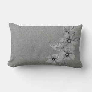 Floral Imitate Textur Grau monochromatisch Lendenkissen