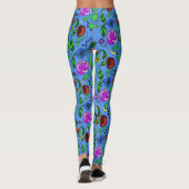 Floral in blauen Leggings (Rückseite)
