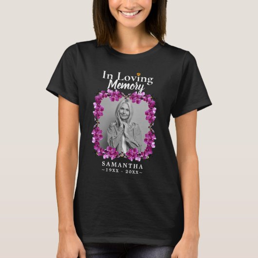 Floral in Love Memory Foto Verlust der Mutter T-Sh T-Shirt (Vorderseite)