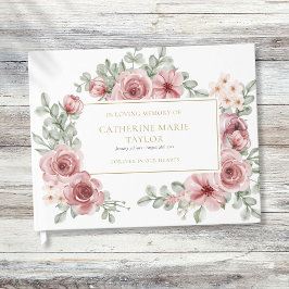 Floral in Love Memory Memorial Beerdigung Gästebuch