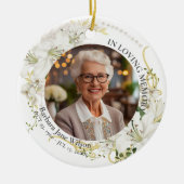 Floral In Loving Memory Memorial Funeral Keepsake Keramik Ornament (Vorne)