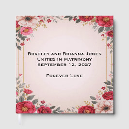 Floral in Pink Wedding Gästebuch