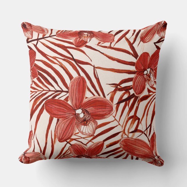 Floral in red pattern kissen (Vorderseite)