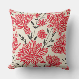 Floral in red pattern kissen
