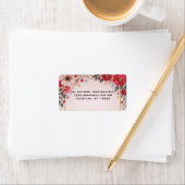 Floral in rosa Rücksendeadresse Etikett Adressaufkleber (Insitu)