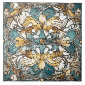 Floral Indigo Azulejo Tiles Fliese (Vorderseite)